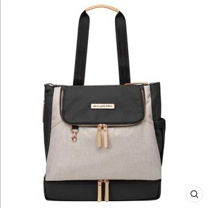 Petunia Pickle Bottom pivot pack diaper bag in black/sand